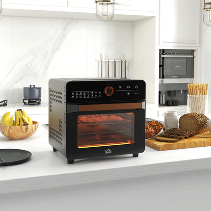 20L Air Fryer Oven with 17 Presets & Adjustable Temperature - Black