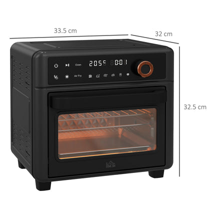 13L Multifunction Air Fryer Oven with 12 Presets & Adjustable Timer - Black