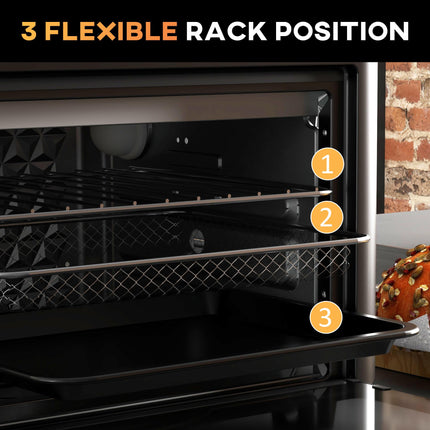 13L Multifunction Air Fryer Oven with 12 Presets & Adjustable Timer - Black