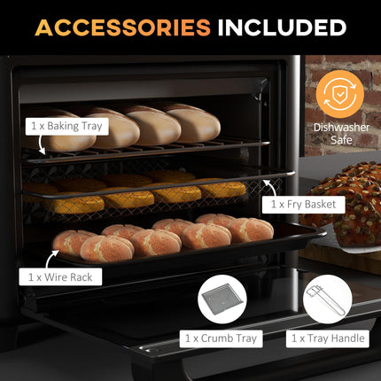 13L Multifunction Air Fryer Oven with 12 Presets & Adjustable Timer - Black