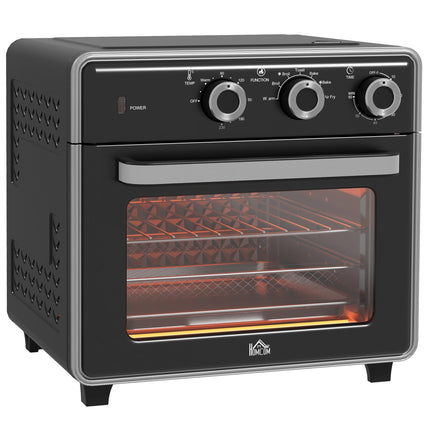20L Air Fryer Oven with Adjustable Temperature and Timer for Oil-Less Cooking - Black