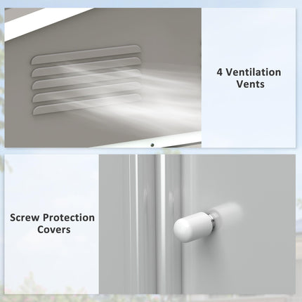 7.7 x 5.7ft Metal Garden Storage Shed with Ventilation - Light Grey