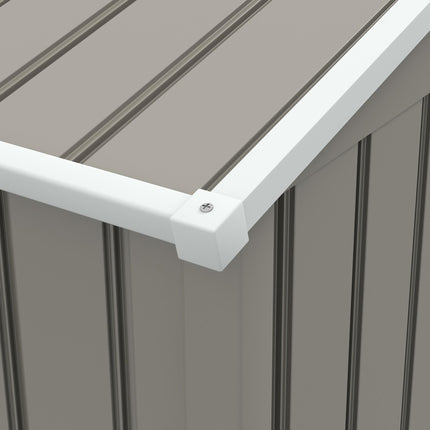 7.7 x 5.7ft Metal Garden Storage Shed with Ventilation - Light Grey