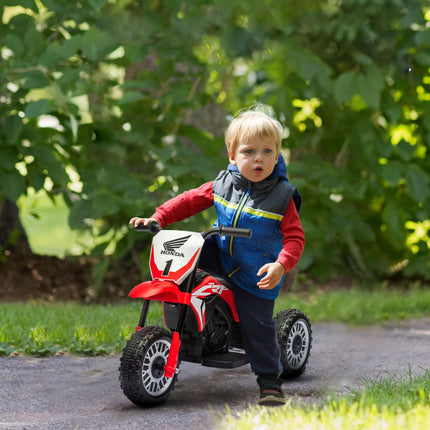 6V 3-Wheel Kids Electric Motorbike with Horn & Startup Sound for Ages 18-36 Months - Red
