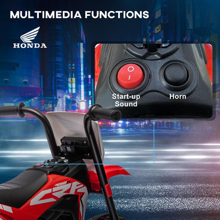6V 3-Wheel Kids Electric Motorbike with Horn & Startup Sound for Ages 18-36 Months - Red