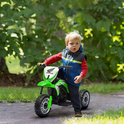 6V 3-Wheel Kids Electric Motorbike with Horn and Startup Sound for Ages 18-36 Months - Green