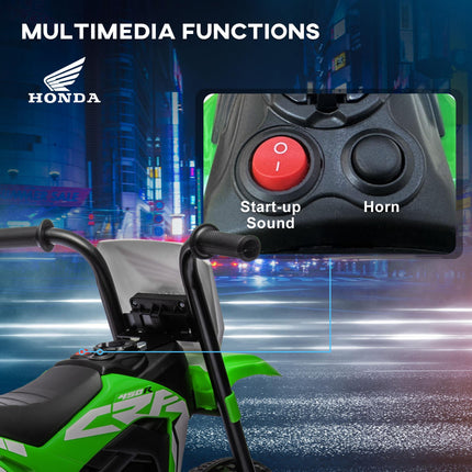 6V 3-Wheel Kids Electric Motorbike with Horn and Startup Sound for Ages 18-36 Months - Green