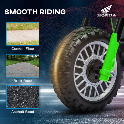 6V 3-Wheel Kids Electric Motorbike with Horn and Startup Sound for Ages 18-36 Months - Green