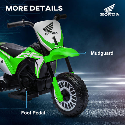 6V 3-Wheel Kids Electric Motorbike with Horn and Startup Sound for Ages 18-36 Months - Green