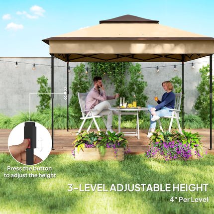 3 x 3 Metre Pop Up Gazebo Set with Removable Mesh Curtains - Beige