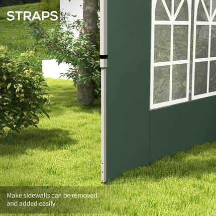 2 Pack Gazebo Side Panels with Window for 3x3 or 3x4m Canopy - Green