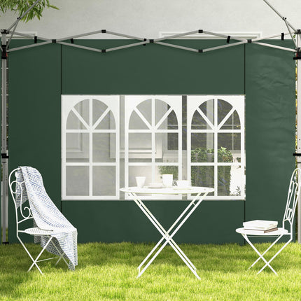 2 Pack Gazebo Side Panels with Window for 3x3 or 3x4m Canopy - Green