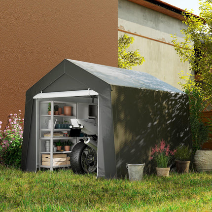 3 x 3 Metre Waterproof Garden Storage Shed with Ventilation Window - Dark Grey