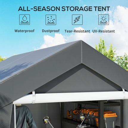 3 x 3 Metre Waterproof Garden Storage Shed with Ventilation Window - Dark Grey
