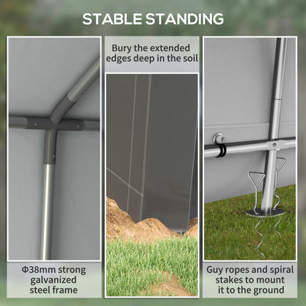 3 x 3 Metre Waterproof Garden Storage Shed with Ventilation Window - Dark Grey