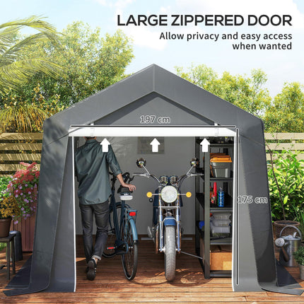 3 x 3 Metre Waterproof Garden Storage Shed with Ventilation Window - Dark Grey