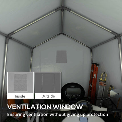 3 x 3 Metre Waterproof Garden Storage Shed with Ventilation Window - Dark Grey