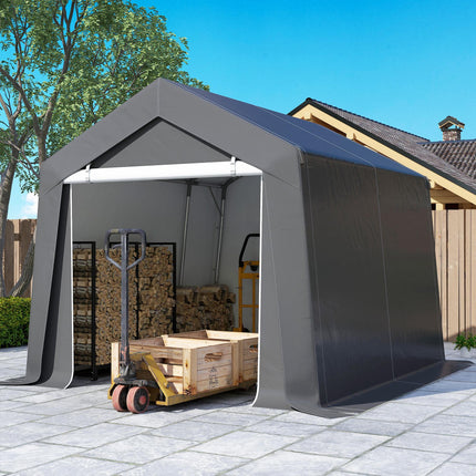 3 x 3 Metre Waterproof Garden Storage Shed with Ventilation Window - Dark Grey