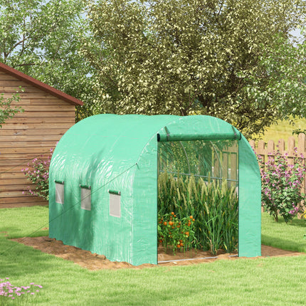 3 x 2 Metre Polytunnel Greenhouse with Integrated Sprinkler System - Green