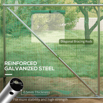 3 x 2 Metre Polytunnel Greenhouse with Integrated Sprinkler System - Green