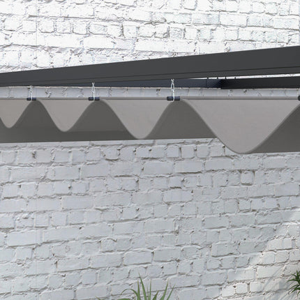 3 x 4m Metal Lean To Pergola with Retractable Roof - Grey