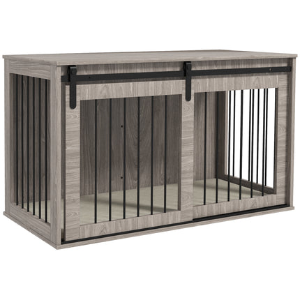 XL Dog Crate Furniture with Removable Cushion 118x60x73 cm - Brown