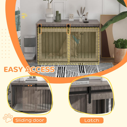 XL Dog Crate Furniture with Removable Cushion 118x60x73 cm - Brown