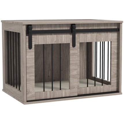 Medium Dog Crate Furniture with Removable Cushion 80x54x57 cm - Brown