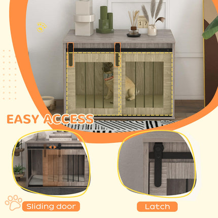 Medium Dog Crate Furniture with Removable Cushion 80x54x57 cm - Brown