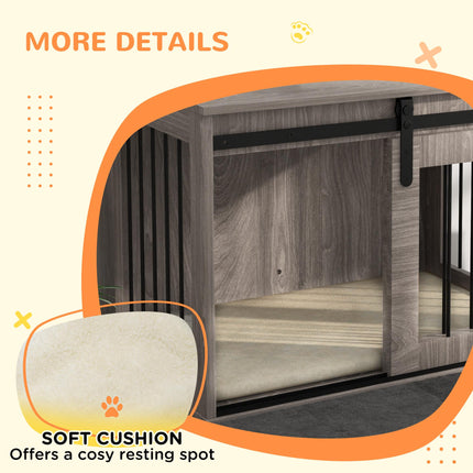 Medium Dog Crate Furniture with Removable Cushion 80x54x57 cm - Brown