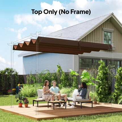 Retractable Pergola Roof Cover 3x2.15m UV30+ Protection - Coffee