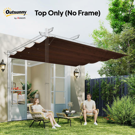 Retractable Pergola Roof Cover 3x2.15m UV30+ Protection - Coffee