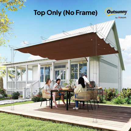 Retractable Pergola Roof Cover 3x2.15m UV30+ Protection - Coffee