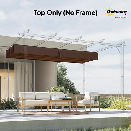 Retractable Pergola Roof Cover 3x2.15m UV30+ Protection - Coffee