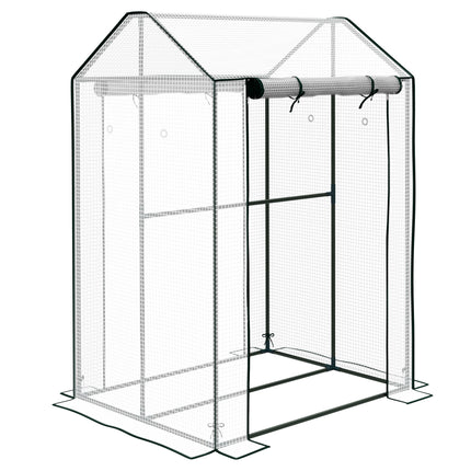 Green House, Mini Greenhouse with 2 Roll-up Doors, Vent Holes and Reinforced Cover, 100 x 80 x 150cm