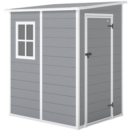 4x5ft Lockable Garden Storage Shed with Window and Ventilation - Grey