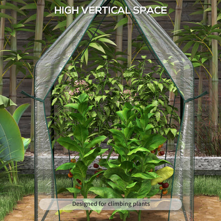 Portable Mini Greenhouse 90x90x145cm with Zipped Doors - Clear