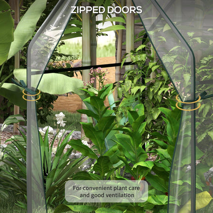 Portable Mini Greenhouse 90x90x145cm with Zipped Doors - Clear