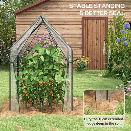 Portable Mini Greenhouse 90x90x145cm with Zipped Doors - Clear