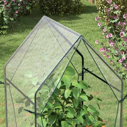 Portable Mini Greenhouse 90x90x145cm with Zipped Doors - Clear