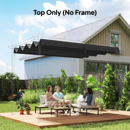 Retractable Pergola Roof Cover UV30+ Protection 286x245cm for 84C-175 Frame - Dark Grey