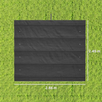 Retractable Pergola Roof Cover UV30+ Protection 286x245cm for 84C-175 Frame - Dark Grey