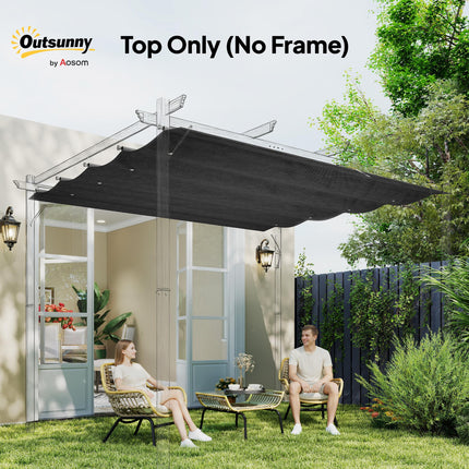 Retractable Pergola Roof Cover UV30+ Protection 286x245cm for 84C-175 Frame - Dark Grey