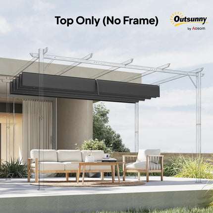 Retractable Pergola Roof Cover UV30+ Protection 286x245cm for 84C-175 Frame - Dark Grey