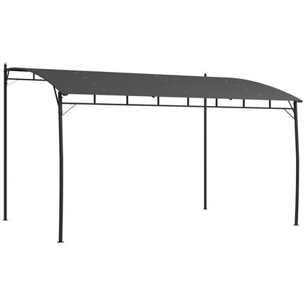 3 x 4m Outdoor Pergola Gazebo Set with Metal Frame and Sun Shade - Dark Grey