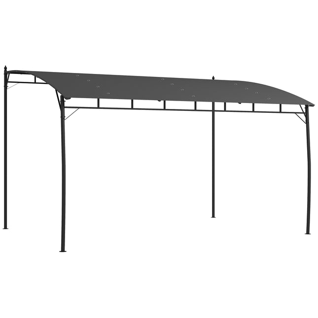 3 x 4m Outdoor Pergola Gazebo Set with Metal Frame and Sun Shade - Dark Grey