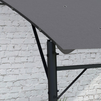 3 x 4m Outdoor Pergola Gazebo Set with Metal Frame and Sun Shade - Dark Grey
