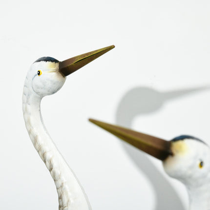 2 Piece Steel Crane Garden Ornament Set with Stakes - Multi-Colour