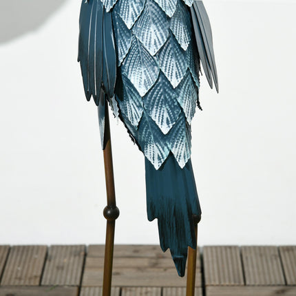 2 Piece Steel Crane Garden Ornament Set with Stakes - Multi-Colour