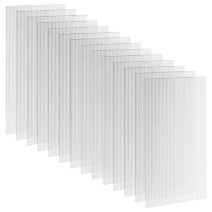 14 Pieces 121x61x0.4cm Twin-Wall Polycarbonate Roofing Sheets 10m² Greenhouse Panels - Clear
